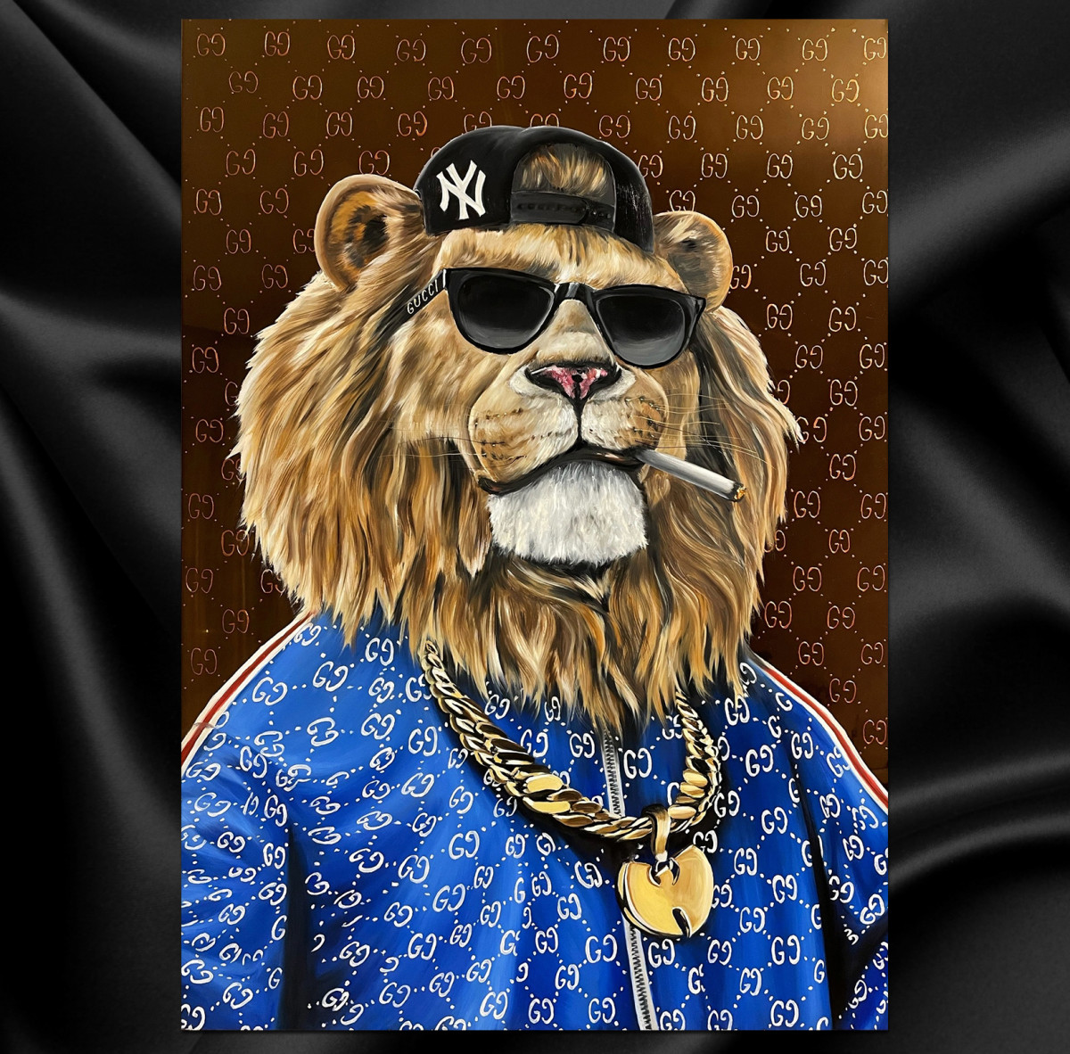 Картина Лев портрет льва поп арт lion pop art nft crypto